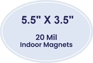 5.5x3.5 Indoor Oval Magnets - 20 Mil - 4 Color Process