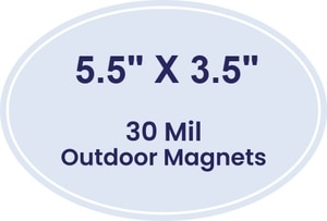 5.5x3.5 Outdoor Oval Magnets - 30 Mil