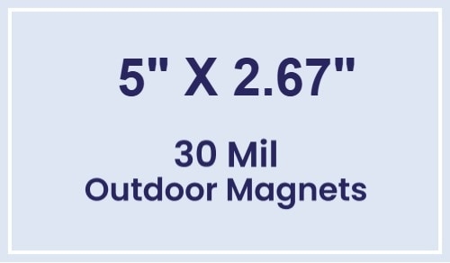 Magnet - 5x2.6663 Square Corners - 30 Mil - Outdoor Safe