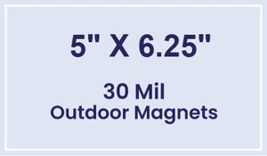 Magnet - 5x6.25 Square Corners - 30 Mil - Outdoor Safe