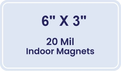 6x3 Round Corners Indoor Magnets - 20 Mil