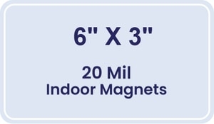 6x3 Round Corners Indoor Magnets - 20 Mil