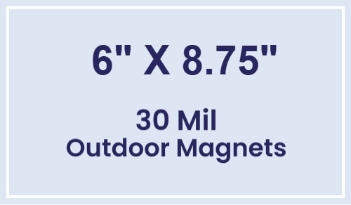 Magnet - 6x8.75 Square Corners - 30 Mil - Outdoor Safe