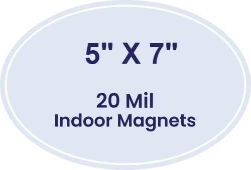 5x7 Indoor Oval Magnets - 20 Mil - 4 Color Process