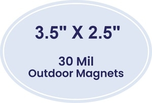 Magnet - Oval Shape (2.5x3.5) - 30 Mil - Outdoor Safe