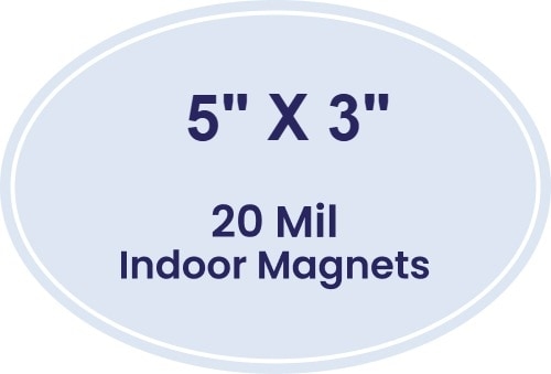 5x3 Indoor Oval Magnets - 20 Mil - 4 Color Process