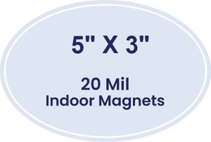 5x3 Indoor Oval Magnets - 20 Mil - 4 Color Process