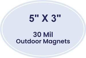 5x3 Oval Outdoor Car Magnets - 30 Mil - 4 Color Process