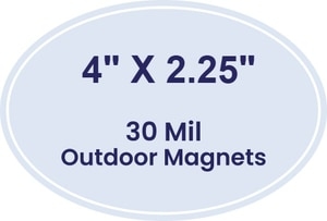 Magnet - Oval Shape (4x2.25) - 30 Mil - Outdoor Safe