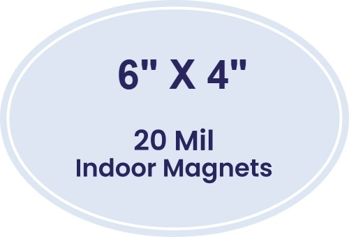 6x4 Indoor Oval Magnets - 20 Mil - 4 Color Process
