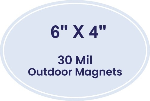 6x4 Oval Outdoor Car Magnets - 30 Mil - 4 Color Process