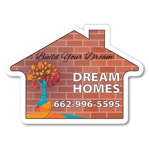 3.5x2.5 House Shape Full Color Magnet 20 mil - 4 Color Process