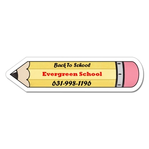 4x1 Custom Pencil Shape Full Color School Magnet 20 Mil - 4 Color Process