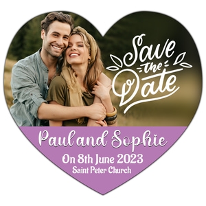 3.25x3 Heart Shaped Wedding Save the Date Magnets 20 mil - 4 Color Process