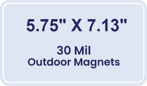 5.75x7.13 Round Corners Outdoor Magnets - 30 Mil