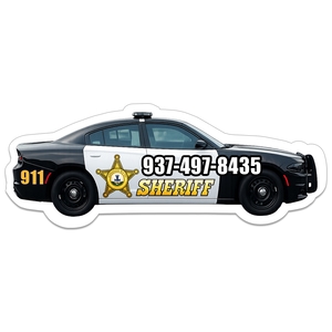 4.47x1.73 Police Car Shaped Magnets - 20 Mil