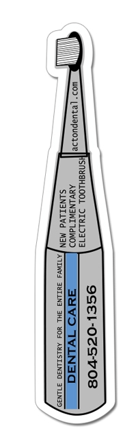 6.25x1.25 Tooth Brush Shaped Magnets - 20 Mil