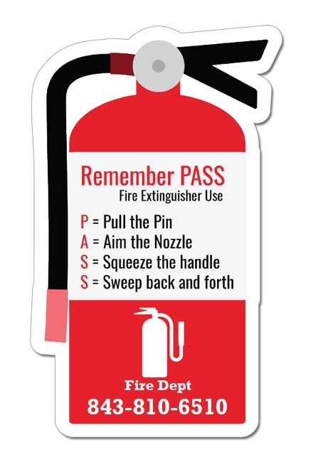 2.33x3.83 Fire Extinguisher Shaped Magnets - 20 Mil