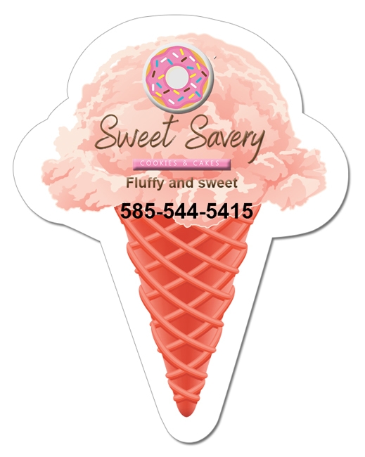 2.25x2.87 Ice Cream Cone Shaped Magnets - 20 Mil