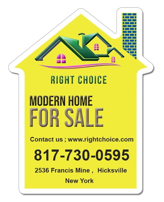 3.50x4.50 House Shaped Magnets - 20 Mil