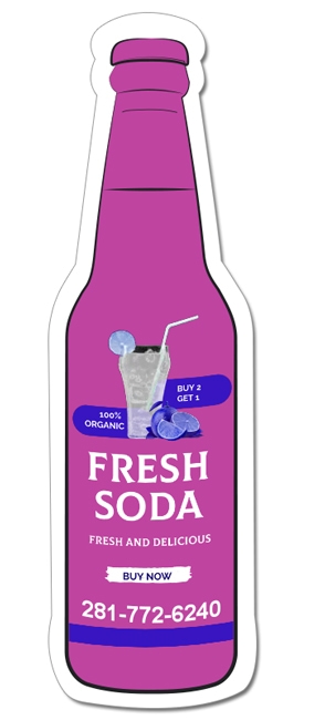 7x2 Bottle Shaped Magnets 20 Mil