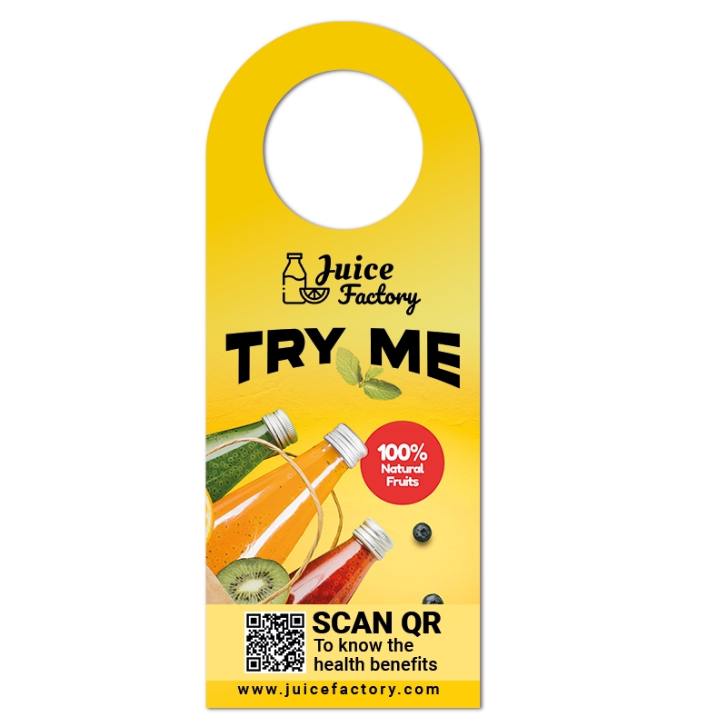 3x7.5" Full Color One Sided Bottle Hangers - 14 pt