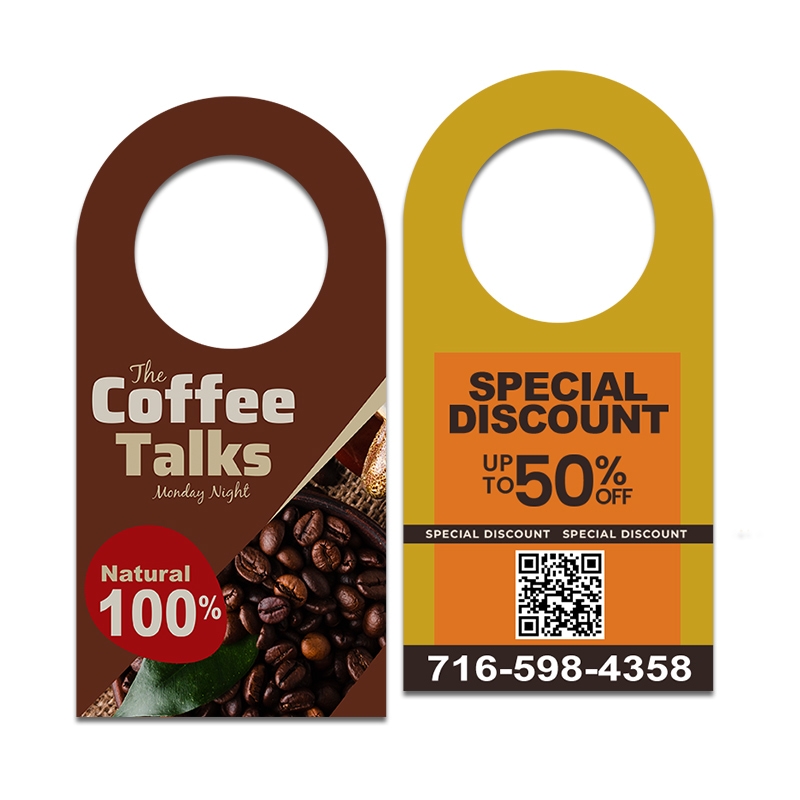 2.5x5" Full Color Double Sided Bottle Hangers - 14 pt