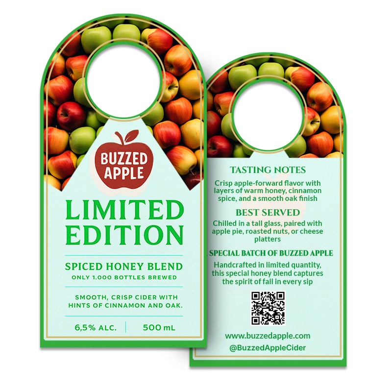 4x8" Full Color Double Sided Bottle Hangers - 14 pt
