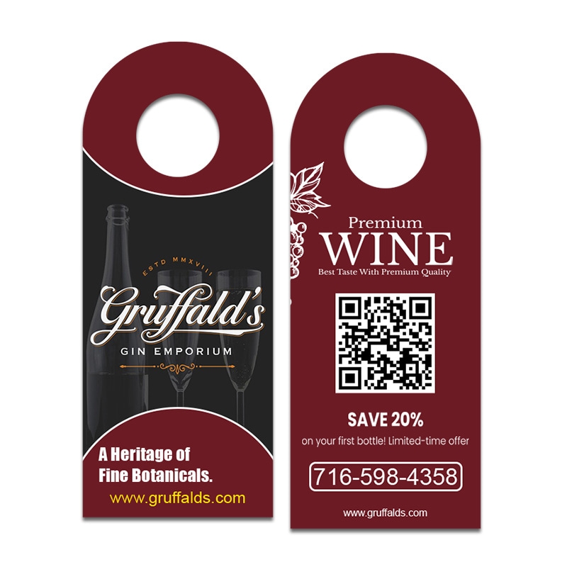 4x10" Full Color Double Sided Bottle Hangers - 14 pt