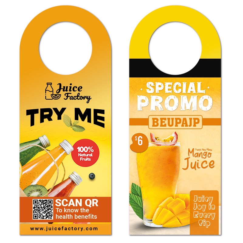 3x7.5" Full Color Double Sided Bottle Hangers - 14 pt