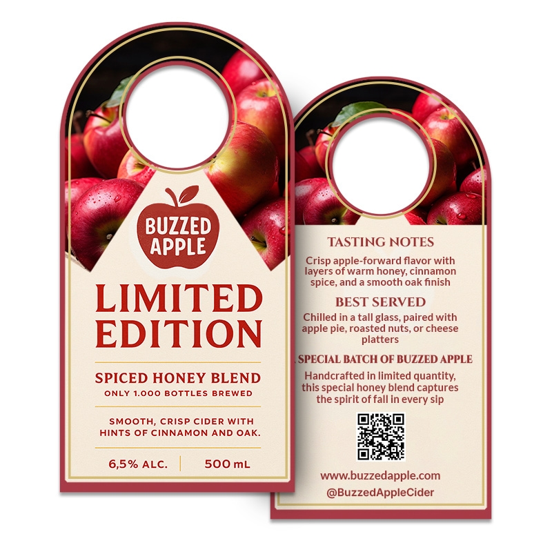 4x8" Full Color Double Sided Bottle Hangers - 16 pt