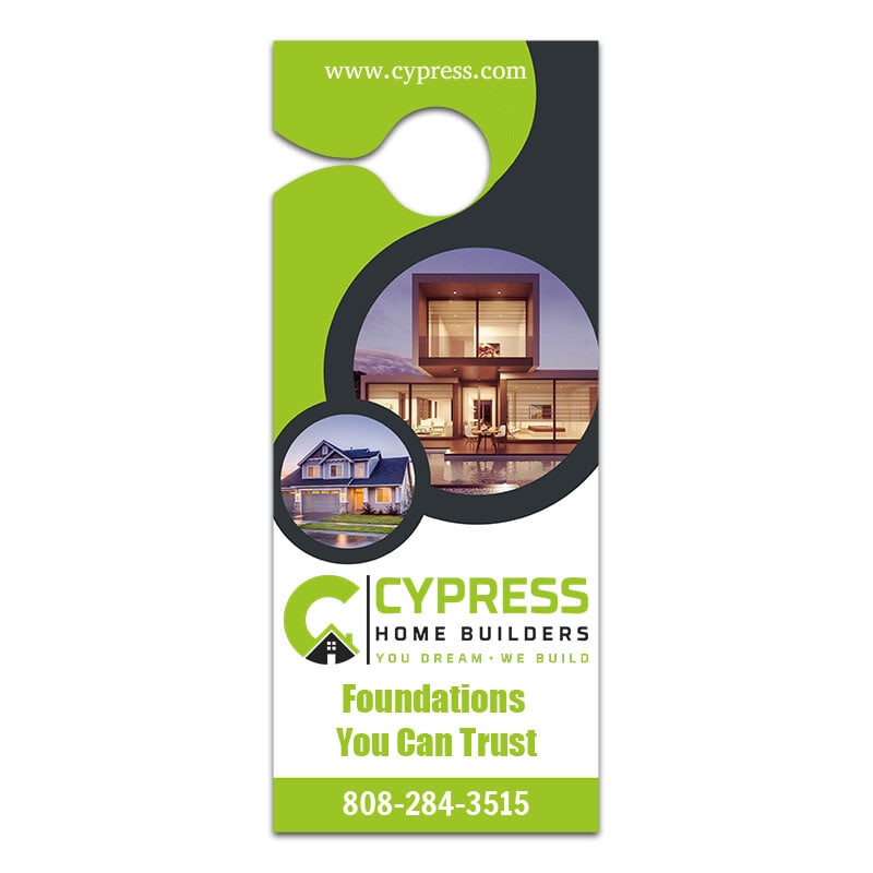 3.5x8.5" Full Color One Sided Door Hangers - 14 pt Paper