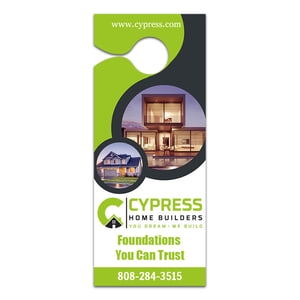 3.5x8.5" Full Color One Sided Door Hangers - 14 pt Paper