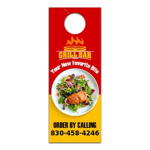 4.5x11" Full Color One Sided Door Hangers - 14 pt Paper