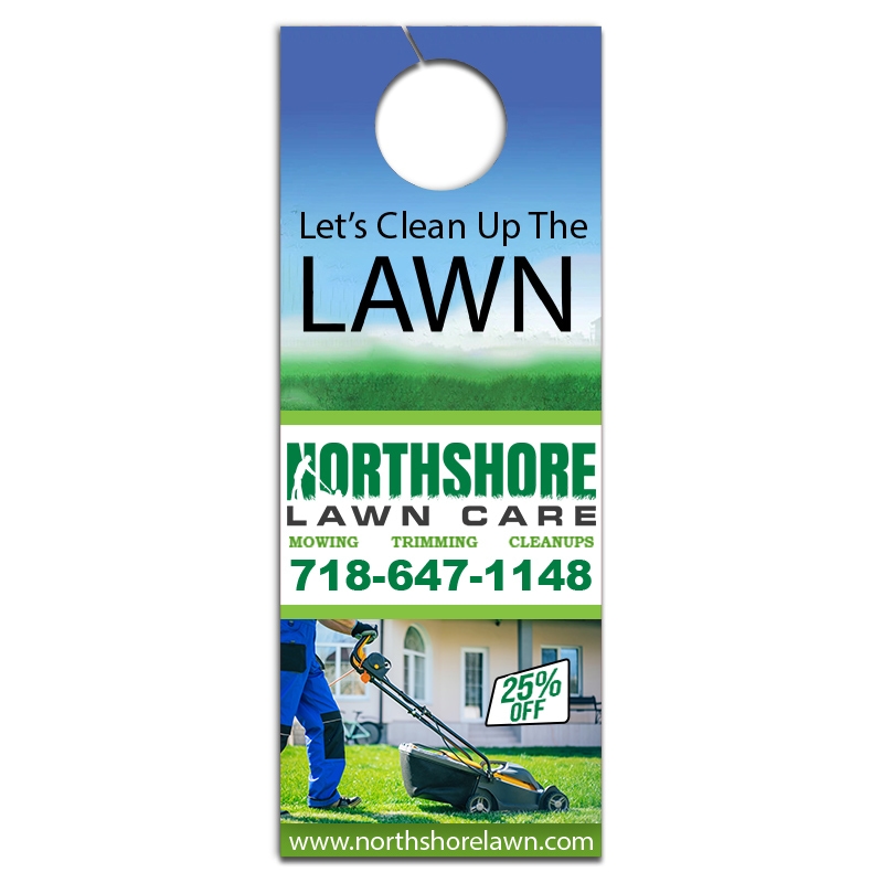 4.25x11" Full Color One Sided Door Hangers - 14 pt Paper
