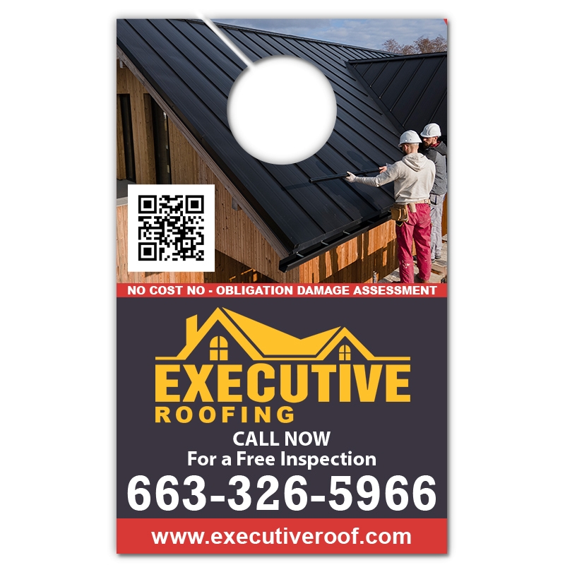 5.25x8.5" Full Color One Sided Door Hangers - 14 pt Paper