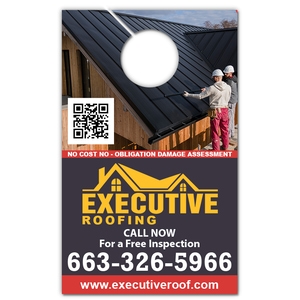 5.25x8.5" Full Color One Sided Door Hangers - 14 pt Paper