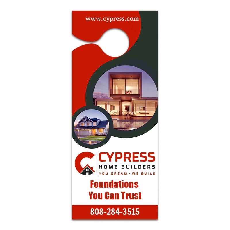 3.5x8.5" Full Color One Sided Door Hangers - 16 pt Paper