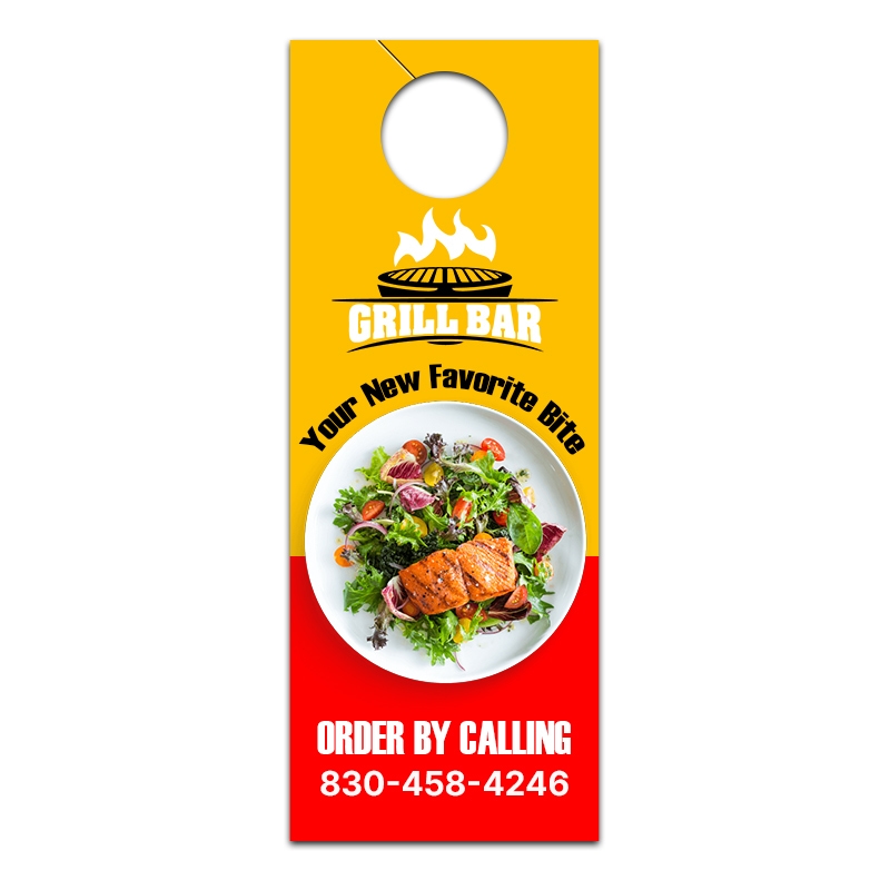 4.5x11" Full Color One Sided Door Hangers - 16 pt Paper