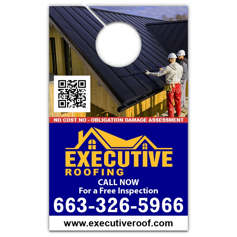 5.25x8.5" Full Color One Sided Door Hangers - 16 pt Paper