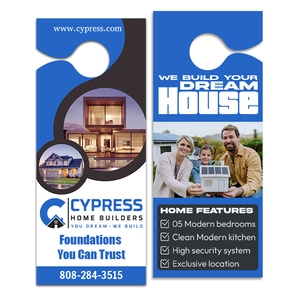 3.5x8.5" Full Color Double Sided Door Hangers - 14 pt Paper