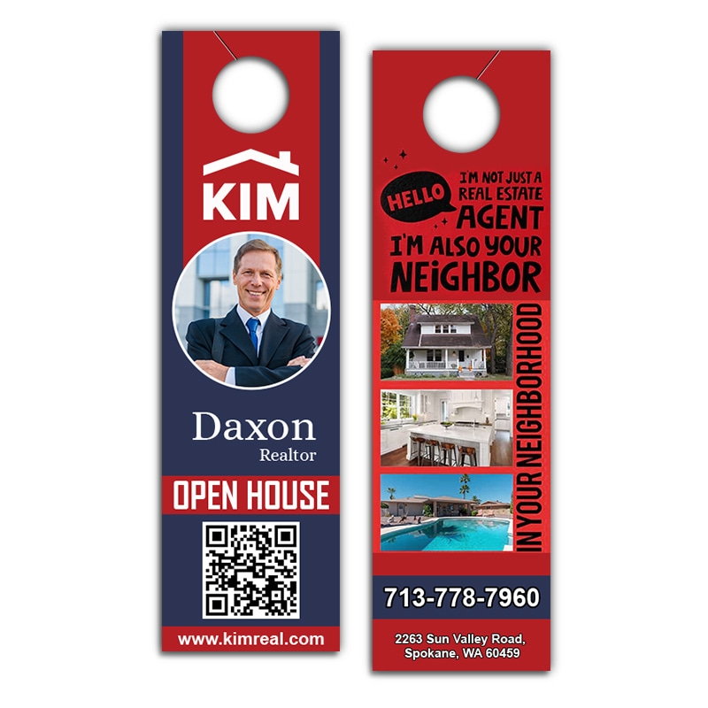 4x14" Full Color Double Sided Door Hangers - 14 pt Paper