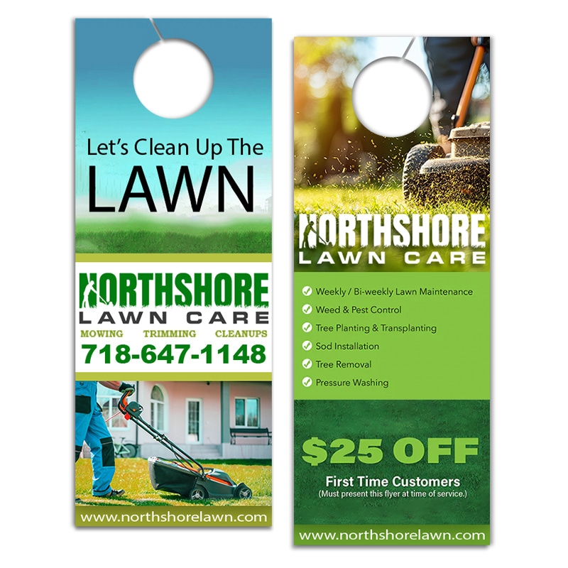 4.25x11" Full Color Double Sided Door Hangers - 14 pt Paper