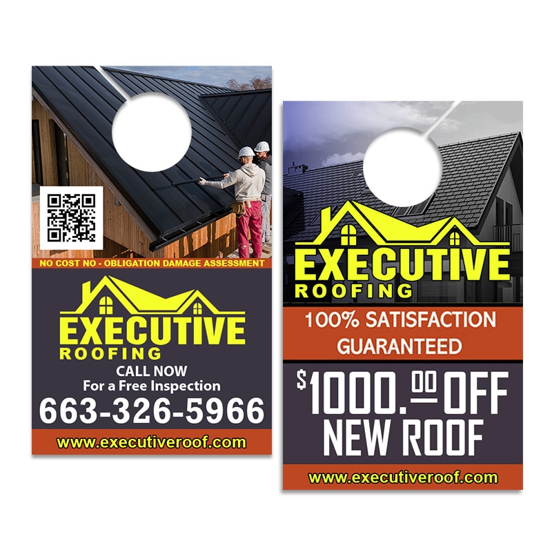 5.25x8.5" Full Color Double Sided Door Hangers - 14 pt Paper
