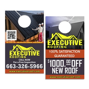 5.25x8.5" Full Color Double Sided Door Hangers - 14 pt Paper