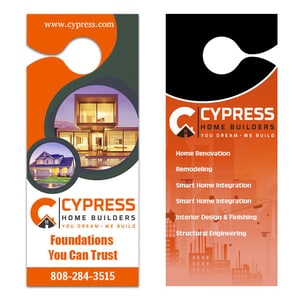 3.5x8.5" Full Color Double Sided Door Hangers - 16 pt Paper