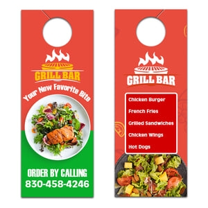 4.5x11" Full Color Double Sided Door Hangers - 16 pt Paper