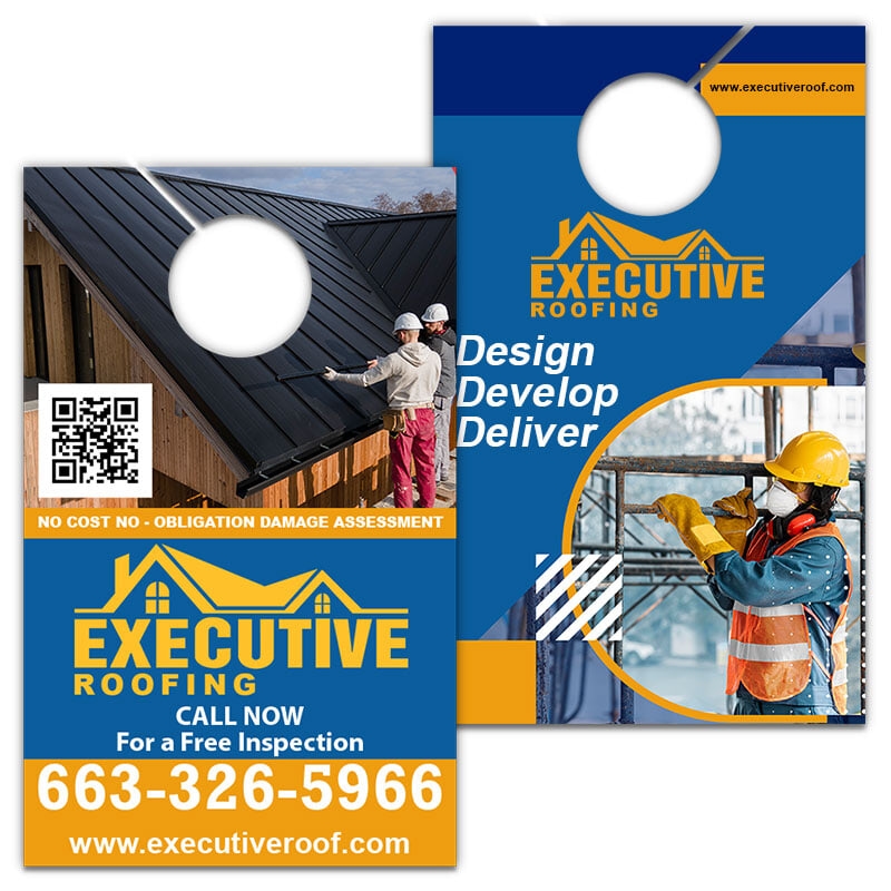 5.25x8.5" Full Color Double Sided Door Hangers - 16 pt Paper