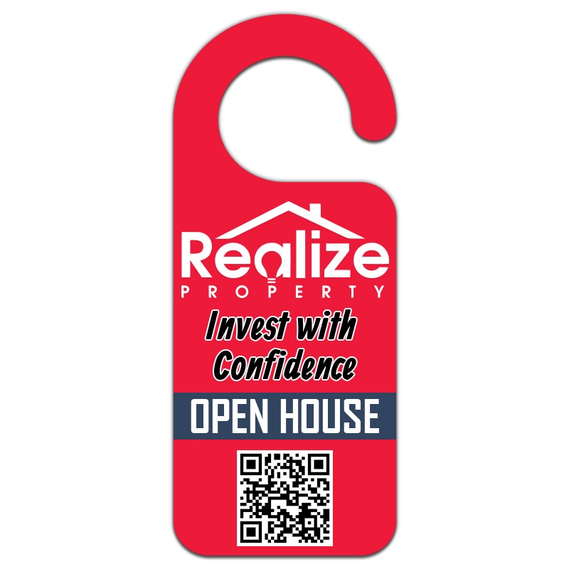 3.5x8.5" Full Color One Sided Round Handle Door Hangers - 14 pt Paper