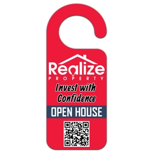 3.5x8.5" Full Color One Sided Round Handle Door Hangers - 14 pt Paper